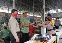 Penyuluhan & Pembagian Pamplet Himbauan Protokol Kesehatan Oleh Subden KBR Gegana Lampung