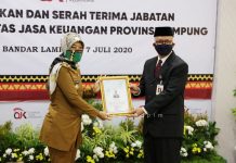 Serah Terima Jabatan Kepala OJK Lampung, Pemprov Ajak OJK Bergandengan Tangan Wujudkan Rakyat Lampung Berjaya