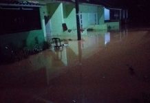 Langganan Banjir “Perumahan Nuwo Mapan Kelurahan Kelapa Tujuh Kota Bumi selatan Kabupaten Lampung Utara. Ket gambar 14 April 2020