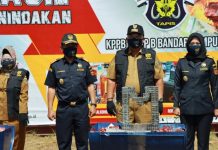 Gubernur Lampung Menghadiri Pemusnahan Barang Bukti Milik Negara Hasil Penindakan Bea Cukai Lampung