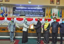 WAGUB Hadiri Sidang Paripurna Penyampaian KUPA, PPAS Perubahan APBD Provinsi Lampung Tahun 2020