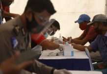 Di terminal raja basa,Puluhan supir bus dan kernet jalani rapid test