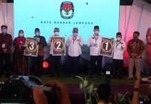 (KPUD) Kota Bandar Lampung,Rapat Pleno terbuka Pengundian Nomor Pasalon Pilkada Walikota dan wakil Walikota