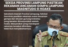 Sekdaprov Fahrizal Pastikan Rekaman Suara Ancaman Gempa Gunung Anak Krakatau adalah Hoaks