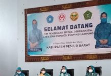 Tim TP PKK, Dekranasda, LKKS, Perwosi, PAUD Provinsi Lampung Lakukan Pembinaan Di Kabupaten Pesisir Barat