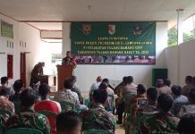 Acara penutupan Karya Bhakti TNI Kodim 0412/LU Tahun 2020 di Kec. Tuba Udik Kab.Tuba Barat.