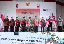 Gubernur Arinal Saksikan Pelepasan Ekspor Nasional Kopi Lampung dari PT. Nestle dan Batubara dari PTBA oleh Presiden Jokowi