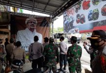 Tim Gabungan TNI – Polri dan Sat Pol PP Lampung Utara Tertibkan Baliho FPI