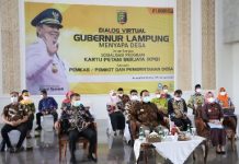 Sosialisasikan Kartu Petani Berjaya, Gubernur Arinal Berdialog Secara Virtual Dengan 1000 Desa di Lampung