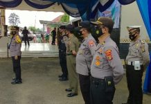 Polres Lampung Utara,Kodim 0412-LU dan Sat Pol PP amankan kegiatan perdana Vaksinasi Covid-19 di Kabupaten Lampung Utara