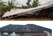 Angin kencang merusak Rumah warga cahaya Negri.