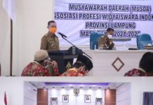 Musda APWI Provinsi Lampung 2021, Gubernur Dorong Jadi Garda Terdepan ASN Unggul dalam Pelayanan Publik