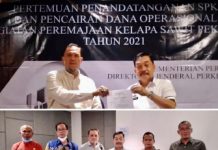 Kadisbun Provinsi Lampung Lakukan Penandatanganan SPK Peremajaan Kelapa Sawit Tahun 2021