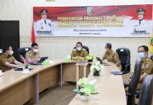 Gubernur Lampung:mengikuti Webinar dan Peluncuran Aksi Pencegahan Korupsi tahun 2021-2022 secara virtual meeting,