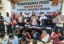 Jelang Ramadhan, Polres Lampung Utara Ringkus 13 Tersangka Kejahatan, 4 Diantaranya di Dor