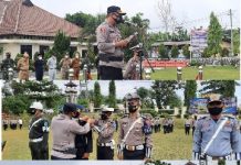 Polres Lampung Utara Selenggarakan Apel Gelar Pasukan Ops Keselamatan Krakatau 2021