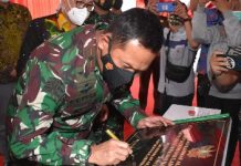 Danrem 043/Gatam Resmikan Pergantian Nama Kodim 0411/Kota Metro dan Koramil 426-01/Simpang Pematang.