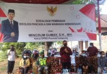 Mingrum Gumay Gelar Sosialisasi Pembinaan Ideologi Pancasila dan Wawasan Kebangsaan di Kecamatan Bumi Ratu Nuban, Lampung Tengah