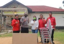Lesty Kunjungi Polsek Candipuro ,Pasca Kebakaran