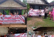 Jelang Hari Bhayangkara ke 75, Polres Lampung Utara bagikan sembako kepada warga