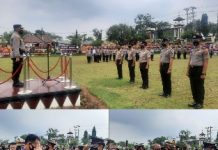 Hari Bhayangkara Ke- 75, 42 Personel Polres Lampung Utara Naik Pangkat
