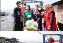 Riana Sari Arinal Bagikan Bantuan Korban Bencana Ombak Pasang di Kelurahan Kangkung