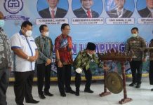 Hi. Budi Utomo, S.E., M.M., membuka Musyawarah Cabang VIII Muscab Badan Pengurus Cabang Gapensi