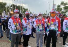Mingrum Gumay Beri Motivasi Langsung Tim Lampung di PON XX Papua