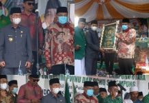 Bupati Lampung Utara H. Budi Utomo, S.E., M.M., Menghadiri Pelantikan Pengurus Cabang (PC) Nahdlatul Ulama (NU) Kabupaten Lampung Utara