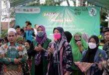 Sambut Hari Lahir Nahdlatul Ulama ke- 96, Wagub Chusnunia Buka Bazar dan Pentas Seni MWC NU di Natar