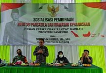 Mingrum Gumay SH., MH Hadiri Pembinaan Ideologi Pancasila diKelurahan Suka Jawa Lamteng