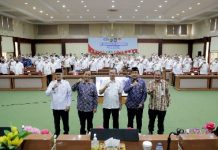 Wakili Gubernur Sekdaprov Lampung Fahrizal Darminto saat membuka Rakor Pengawasan Intern Keuangan dan Pembangunan 2022