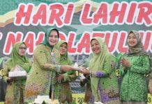 Wagub,Bersama Ibu Riana Sari Arinal Hadiri Harlah Muslimat NU ke-76