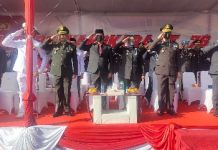 Ketua DPRD Lampung Mingrum Gumay SH., MH Menghadiri Peringatan HUT Bhayangkara ke 76