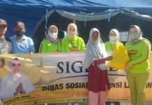 DWP Dinsos Lampung dan Program SIGER Berikan Bantuan Warga Korban Kebakaran di Kota Karang