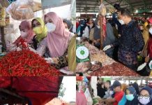 Tim Koordinasi Jejaring Keamanan Pangan Daerah Provinsi Lampung Lakukan Sidak Pasar Jelang Hari Raya Idul Adha 2022