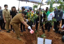 Gubernur Lakukan Penanaman 1.770 Bibit Pohon di Bendungan Margatiga dalam Rangka Hari Bakti PUPR ke-77