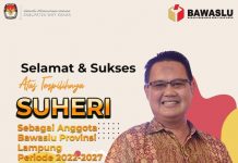 Lulus Uji Kelayakan, Putra Daerah Lampura, Suheri Masuk Tiga Besar Rekrutmen Bawaslu Provinsi Lampung