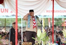 Jadi Pembina Upacara Hari Pramuka ke-61 di Mesuji