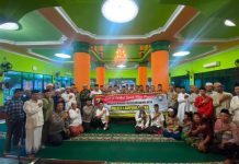 Polsek Kotabumi Kota Melaksanakan Giat QuickWins dan Serap Aspirasi Di Masjid Al-Amin Sribasuki