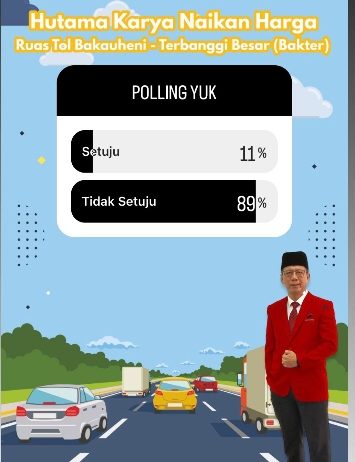 kenaikan Tarif toll Ruas Bakauheni- Terbanggi (Bakter) Memberatkan Pengguna Jalan
