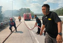 Kebakaran Lahan Terjadi di Pintu Tol Way Kenanga Mesuji