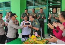 HUT TNI ke-78, Danramil 426-01 Mesuji dapat Surprise dari Polsek Simpang Pematang