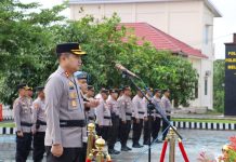 Pimpin Apel OPS Krakatau, Kapolres Mesuji Himbau Masyarakat Taat Berlalu Lintas