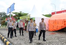 Kapolres Mesuji Pantau Arus Balik Lebaran di Rest Area 234