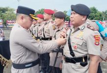 Kapolres Mesuji Pimpin Langsung Sertijab Pejabat Utama
