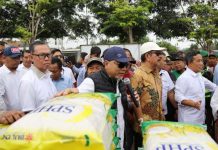 Plh. Gubernur Lampung Fahrizal Darminto Dampingi Mendag Zulkifli Hasan Pantau Harga dan Pasokan Bahan Kebutuhan Pokok di Pasar Natar