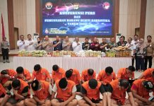 Pj. Gubernur dan Kapolda Lakukan Pemusnahan Barang Bukti Narkotika Hasil Sitaan Polda Lampung Tahun 2024