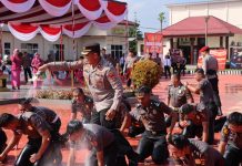 Disiplin dan Berprestasi, 21 Anggota Polres Mesuji Naik Pangkat