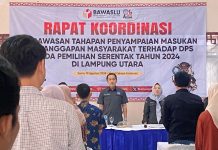 Bawaslu Lampura, Gelar Rakor Pengawasan Tahapan Penyampaian Masukan Dan Tanggapan DPS